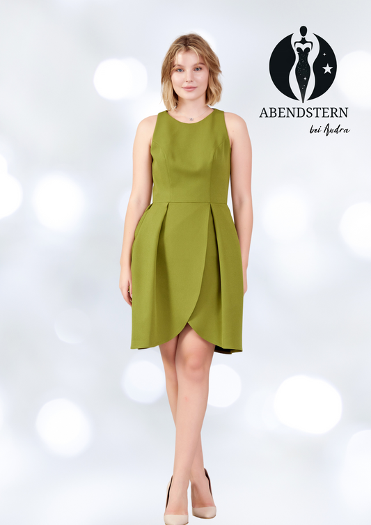 Elegantes Kurzes Olivgrünes Kleid