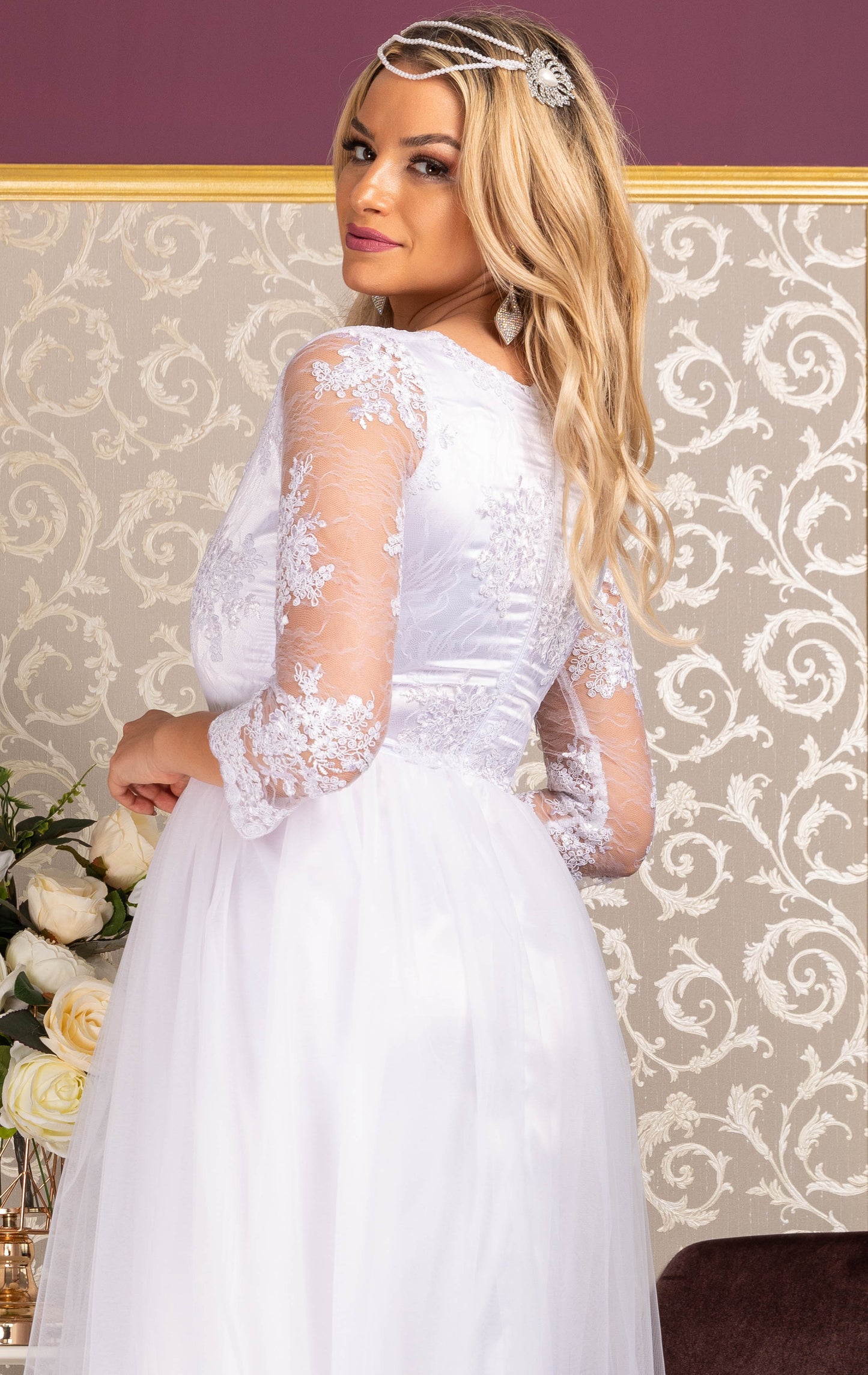 Verträumte Hochzeitspracht Brautkleid mit Schleier