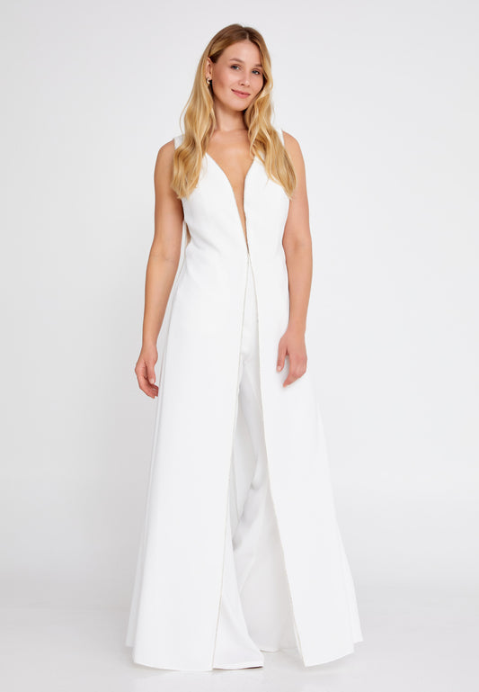 Weißer Glanzstein Jumpsuit