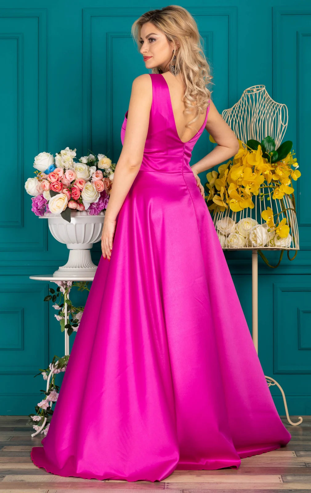 Rosa Flair A-Linien-Kleid